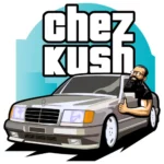 Illustration Chez Kush avec voiture classique et expert detailing.