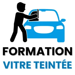 Pose de film solaire teinté sur vitrage automobile formation pro.