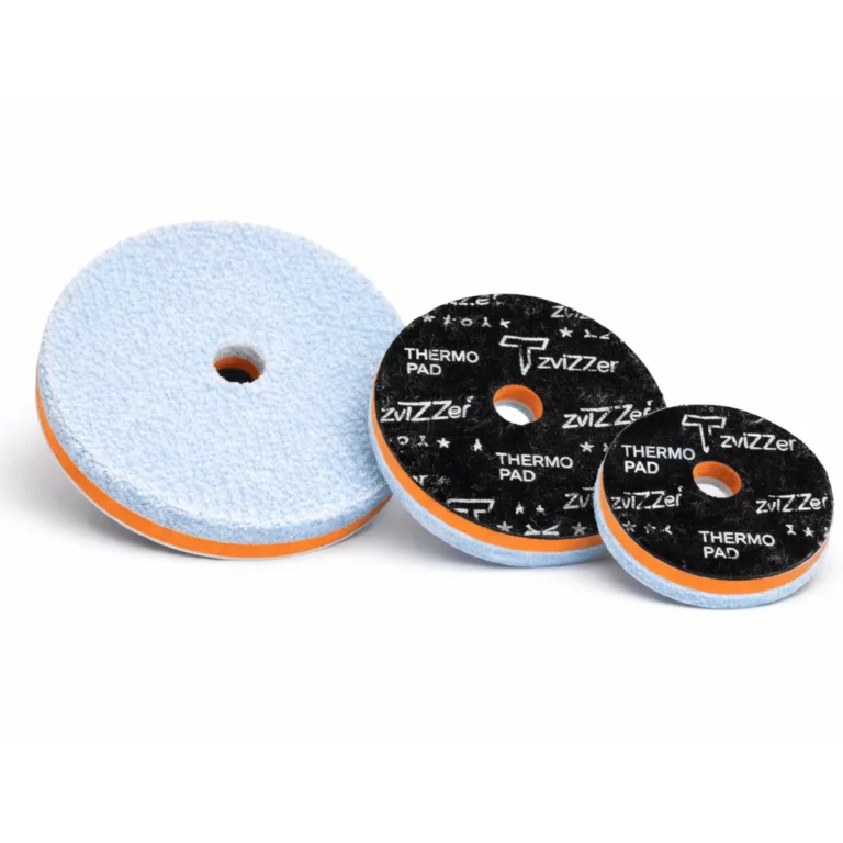 Tampon ZviZZer hybride bleu et blanc mélange laine et microfibre.