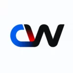 Logo CW design bleu et rouge pour esthétique automobile.