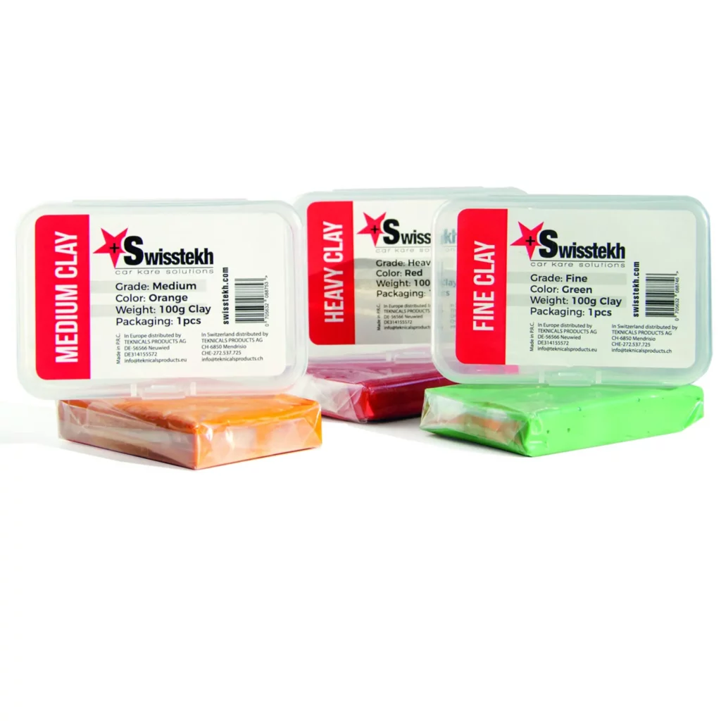 Barres d'argile de décontamination Swisstekh (Fine, Medium, Heavy).