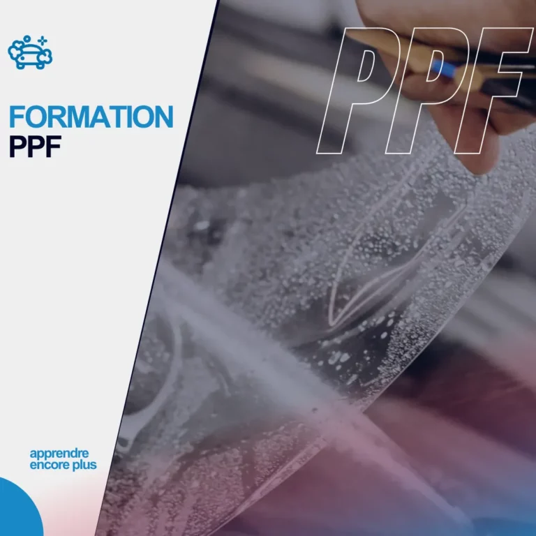 Pose d'un film de protection carrosserie (PPF) avec application humide.