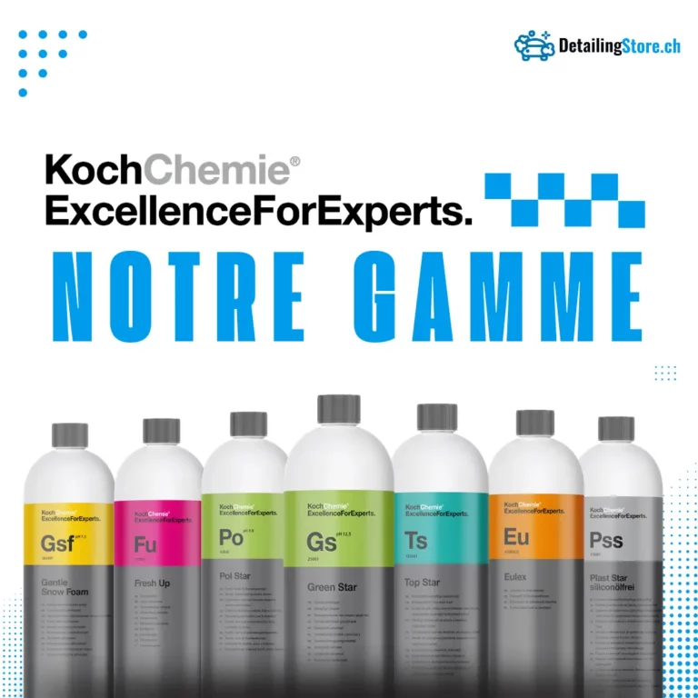 Alignement des produits phares Koch-Chemie : Gsf, Fu, Po, Gs, Ts, Eu, Pss.