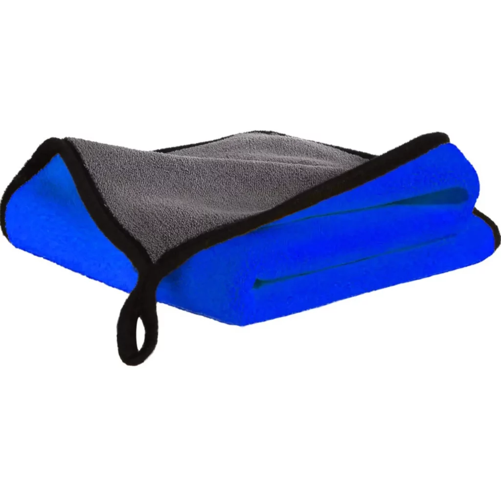 Grosse microfibre bleue et grise 800 GSM double face.