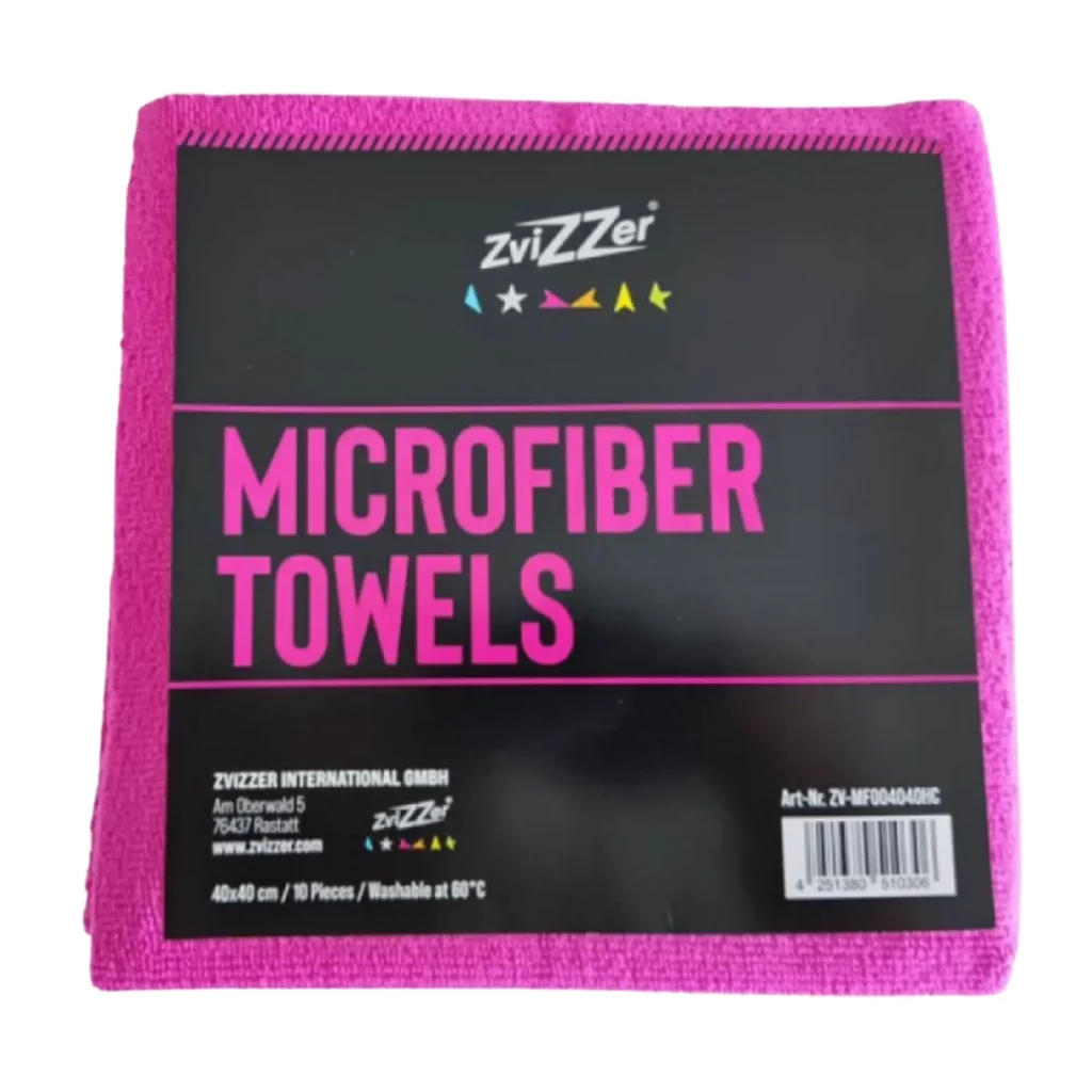 Pack de microfibres roses ZviZZer 40x40cm pour essuyage de polish.